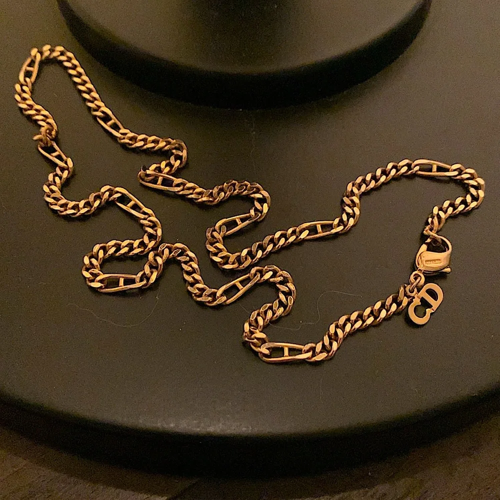 Christian Dior Vintage 70's Gold Figaro Chain Necklace Made In Germany Excellent - Picture 7 of 9